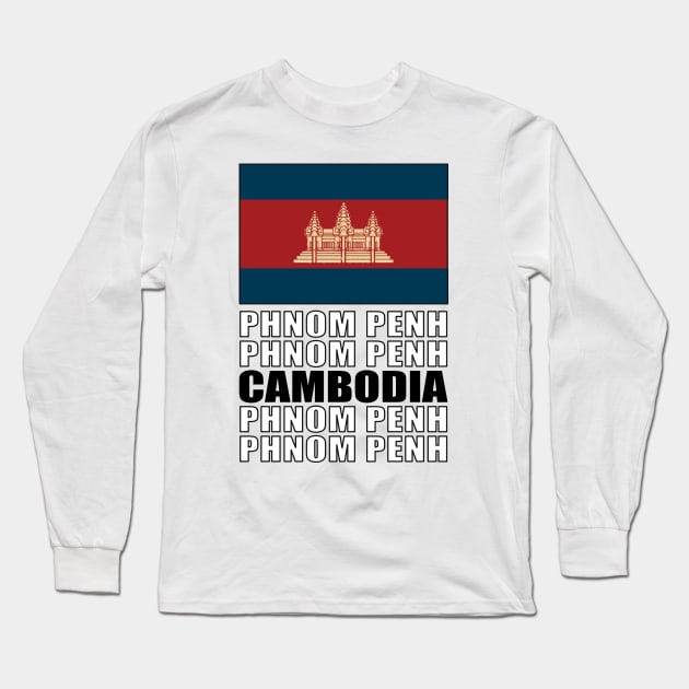 Flag of Cambodia Long Sleeve T-Shirt by KewaleeTee